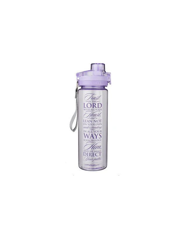 Gourde Trust in the Lord Purple sans BPA  Proverbes 3:5-6