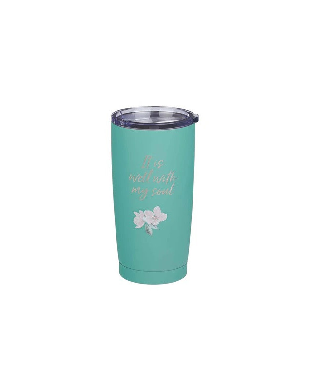 Mug  de voyage en acier inoxydable Well With My Soul -  avec paille réutilisable