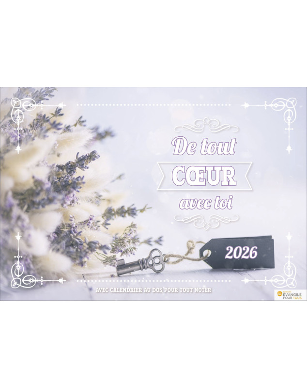 Calendrier De tout coeur avec toi 2026 - Librairie 7 ici