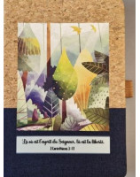 Carnet A5 liège et toile bleu foncé