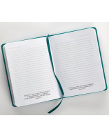 LuxLeather journal - Couverture souple turquoise - She is clothed with strenght