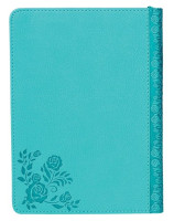 LuxLeather journal - Couverture souple turquoise - She is clothed with strenght