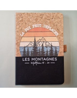 Carnet A5 liège et toile noire