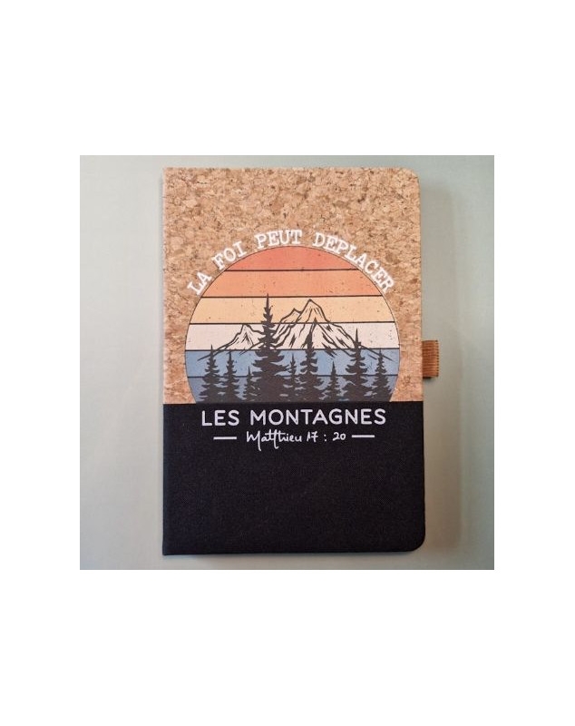 Carnet A5 liège et toile noire