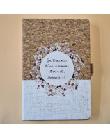 Carnet A5 liège et toile blanc écru - Librairie 7ici