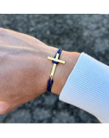 Bracelet croix inox dorée