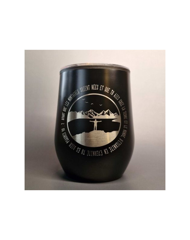 Mug isotherme noir homme et montagne Mug isotherme noir homme et montagne