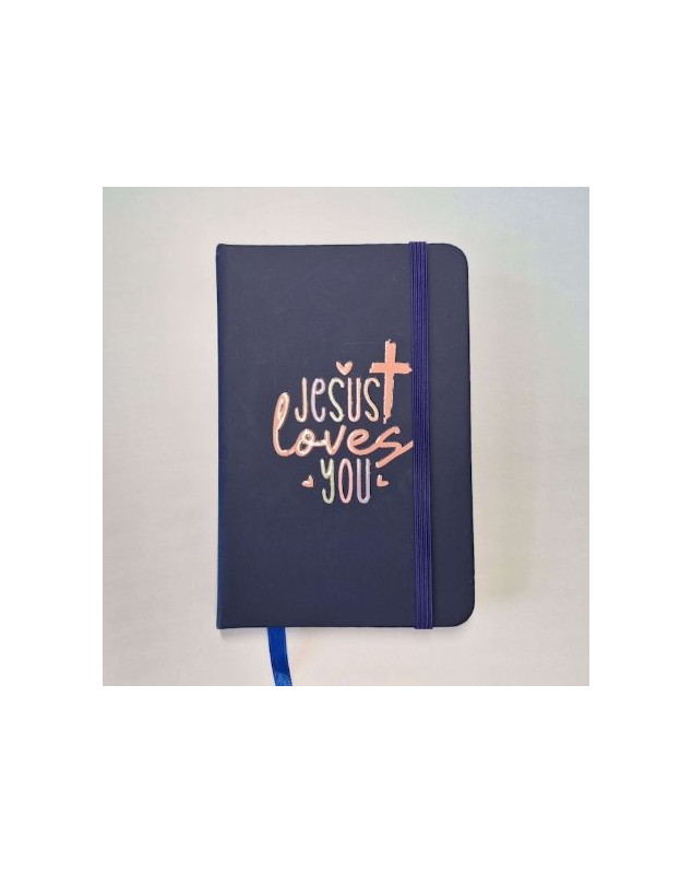 Carnet carnet A6 bleu foncé, Jesus loves you