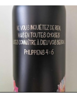 Bouteille isotherme noire cactus et fleurss