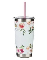 Mug  de voyage en acier inoxydable Bless You and Keep  -  avec paille réutilisable