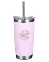 Mug  de voyage en acier inoxydable Bless You and Keep  -  avec paille réutilisable