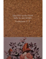 Carnet A5 liège et toile bleu clair