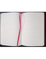 Carnet A5 à couverture rigide fuschia à fleurs et papillons avec fermeture élastique et marque-pages