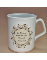 Mug bleu couronne de fleurs