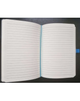 Carnet A5 noire avec ruban marque-pages bleu turquoise