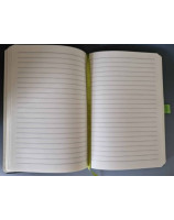 Carnet A5 noire avec ruban marque-pages bleu turquoise