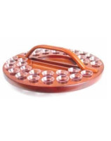 Plateau en bois Sainte Cène rond pour 34 verres