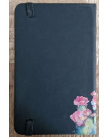 Carnet A6 à couverture rigide noire cactus avec fermeture élastique et marque-pages