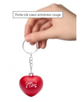 Porte-clé cœur antistress rouge