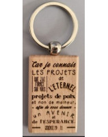 Porte-clés bois rectangulaire - Librairie chrétienne 7ici