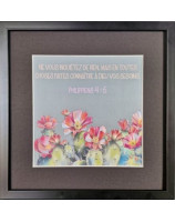 Tableau 20 x 20 cm oiseau fleurs - Librairie chrétienne 7ici