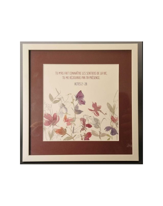 Tableau 20 x 20 cm oiseau fleurs - Librairie chrétienne 7ici