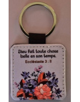 Porte-clés mauuve fleurs