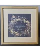 Tableau 20 x 20 cm oiseau fleurs