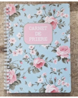 Carnet A5 à spirales, motif roses