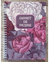 Carnet prières A5 à spirales, motif pivoine