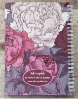 Carnet prières A5 à spirales, motif pivoine