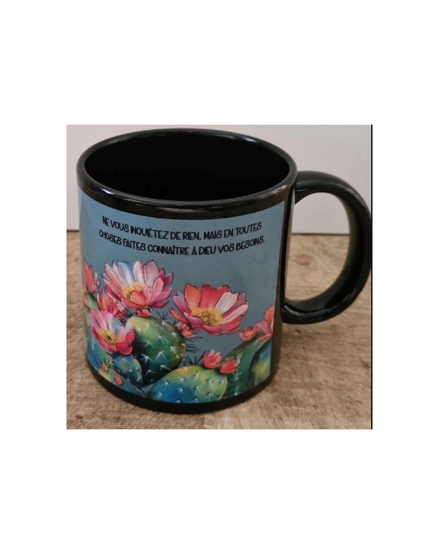 Mug cactus noir