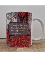 Mug brillant fleurs et papillons Psaume 143.8