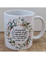 Mug brillant couronnes fleurs roses Ephésiens 3.20