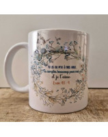 Mug brillant couronne de  fleurs et papillons
