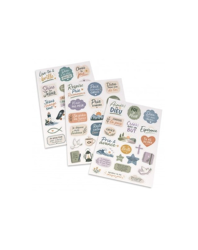 Lot de 3 planches d'autocollants - motifs ados