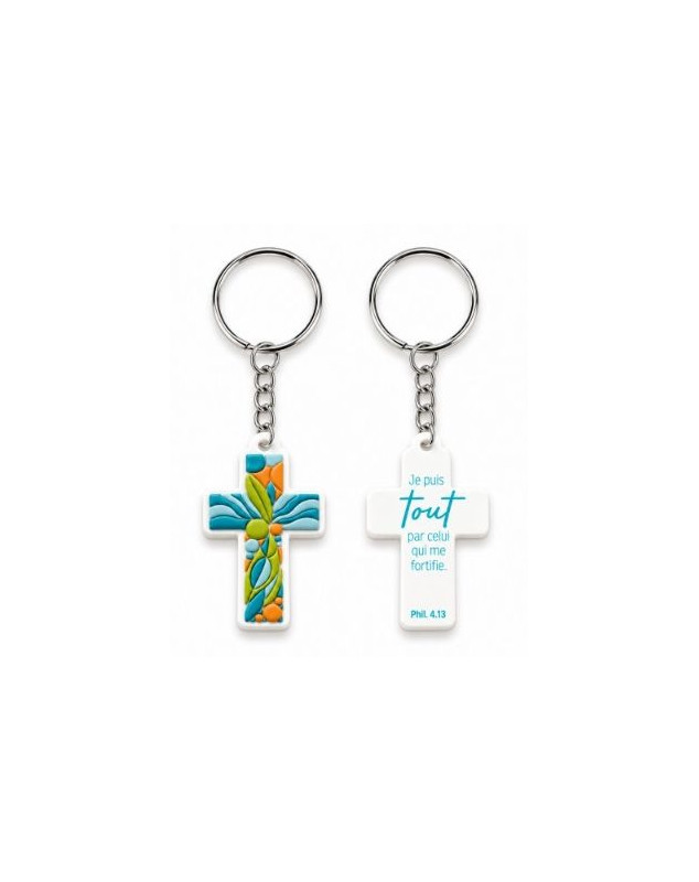 Porte-clé PVC Croix