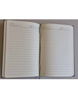 Carnet A5 bleu en simili-cuir recyclé, avec marque-pages